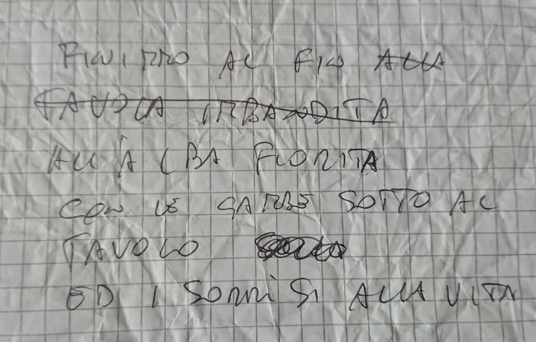 Poesia di ringraziamento scritta a mano