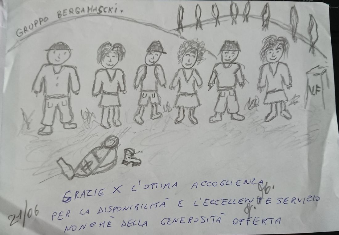 Disegno di ringraziamento del gruppo bergamasco
